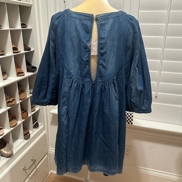 Free People loose denim top sz S/P - Picture 1 of 3